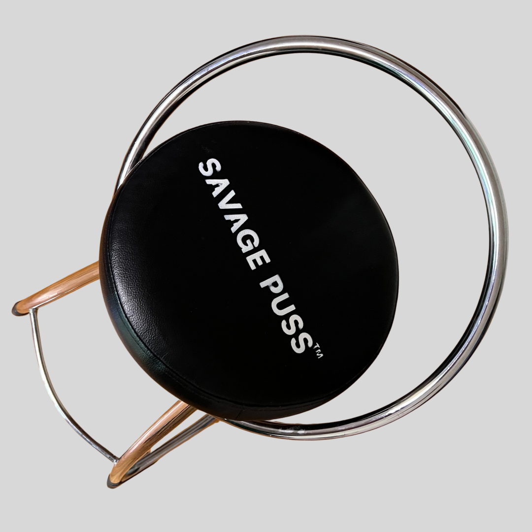 Savage Puss™ chromed eco-leather bar stool 1/1
