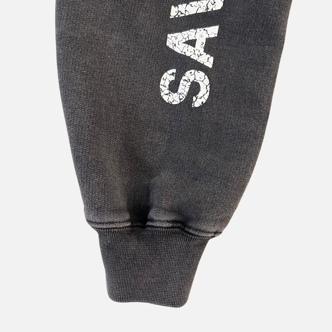 Savage Puss™ vintage black heavy double-zip hoodie