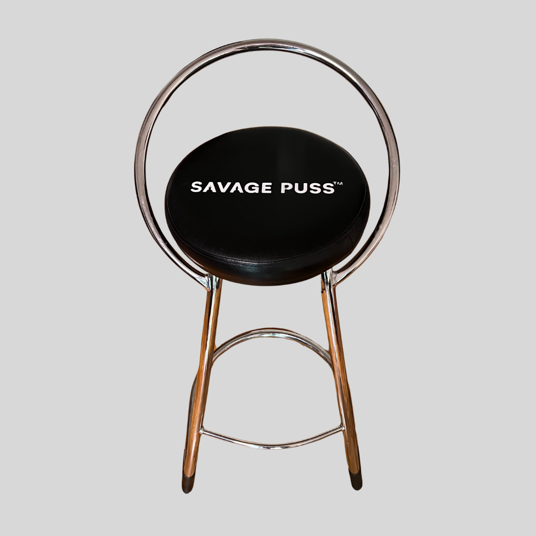 Savage Puss™ chromed eco-leather bar stool 1/1
