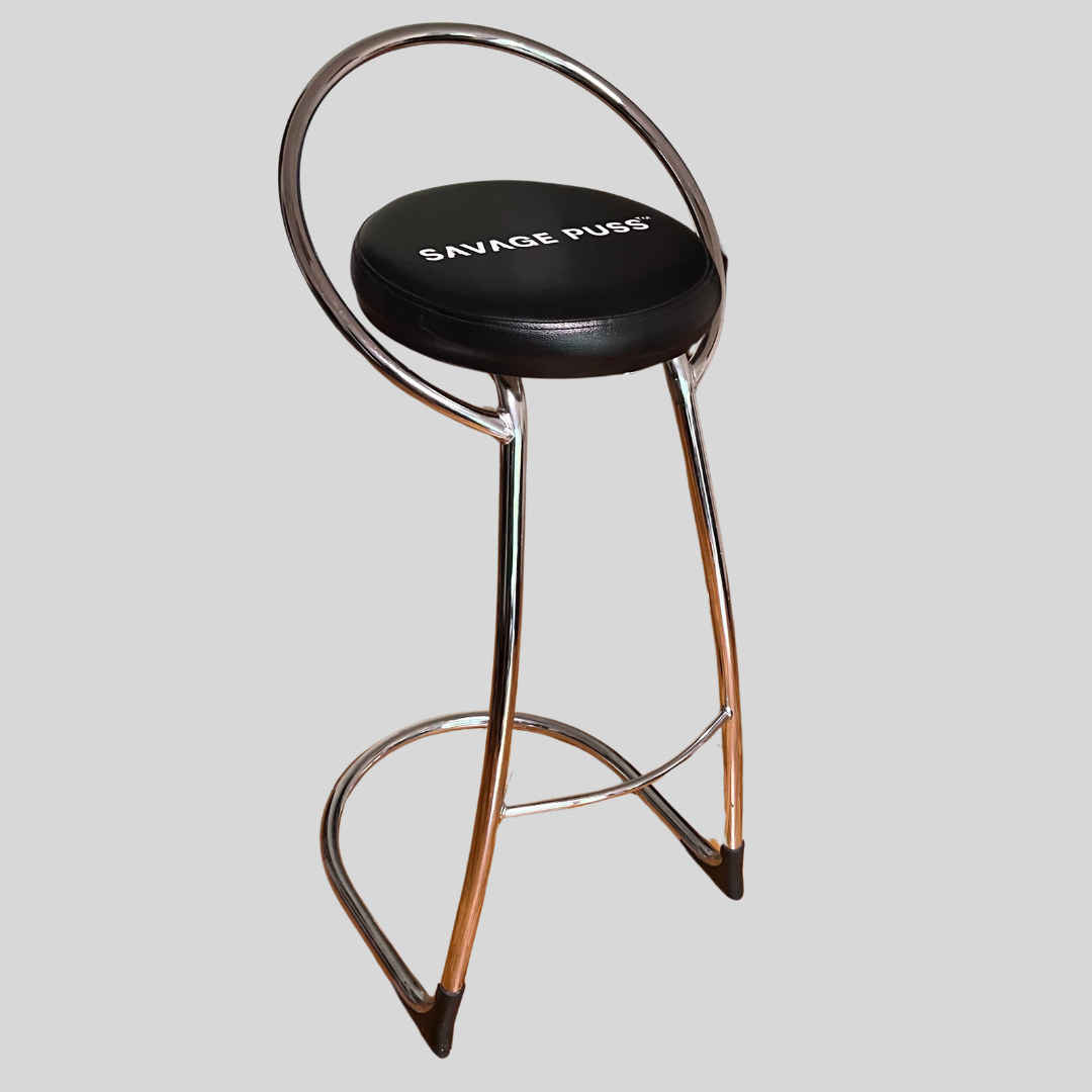 Savage Puss™ chromed eco-leather bar stool 1/1