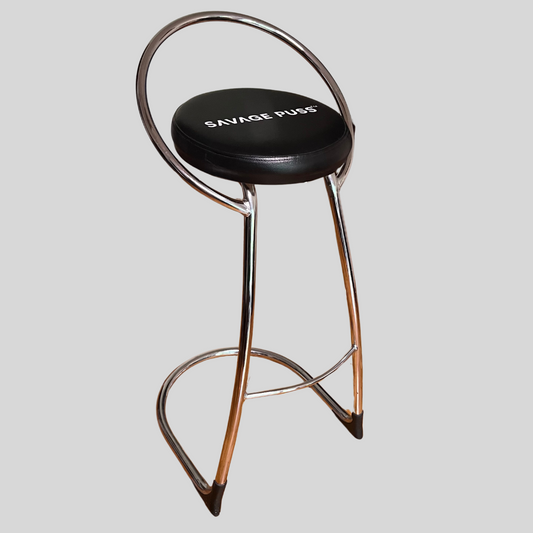 Savage Puss™ chromed eco-leather bar stool 1/1