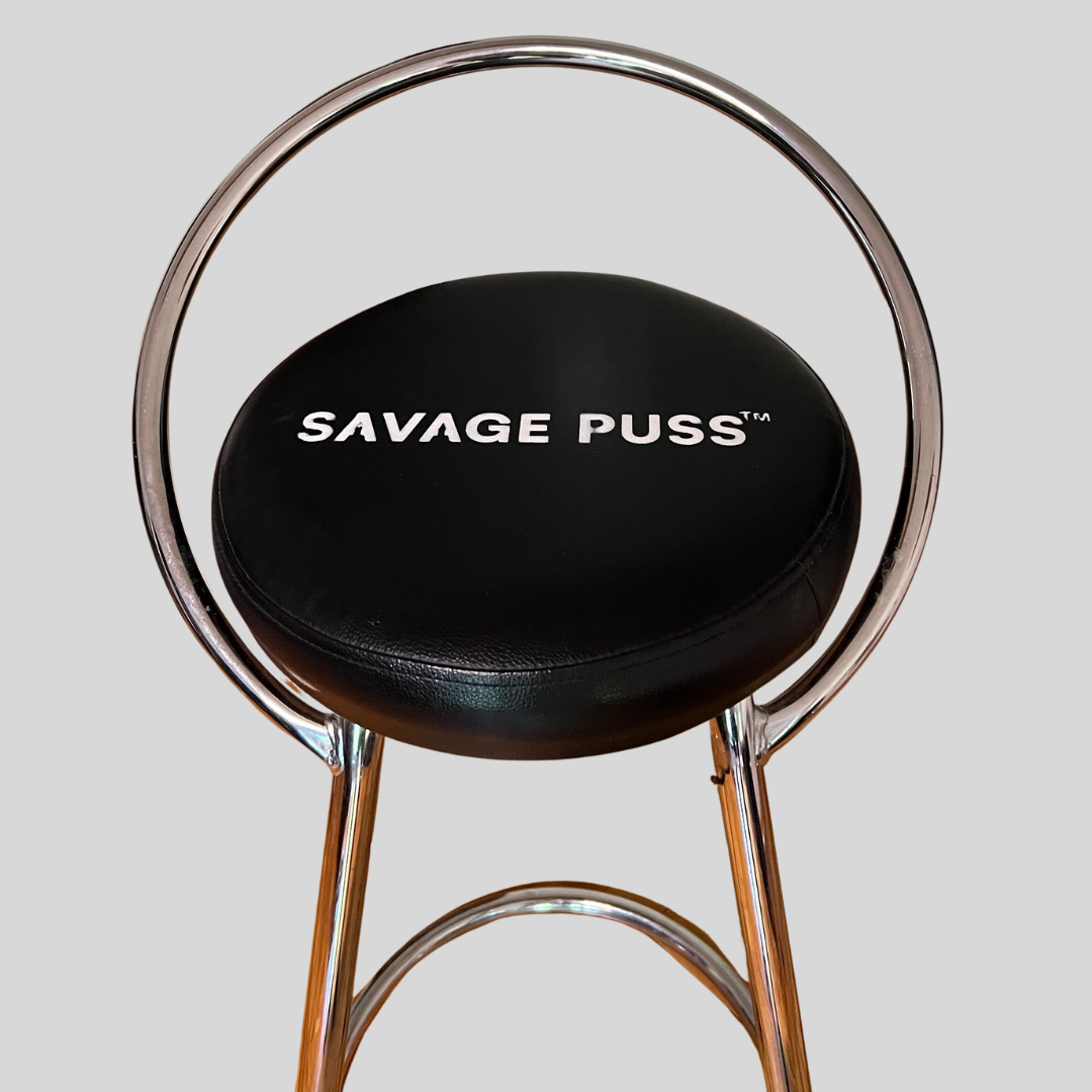 Savage Puss™ chromed eco-leather bar stool 1/1
