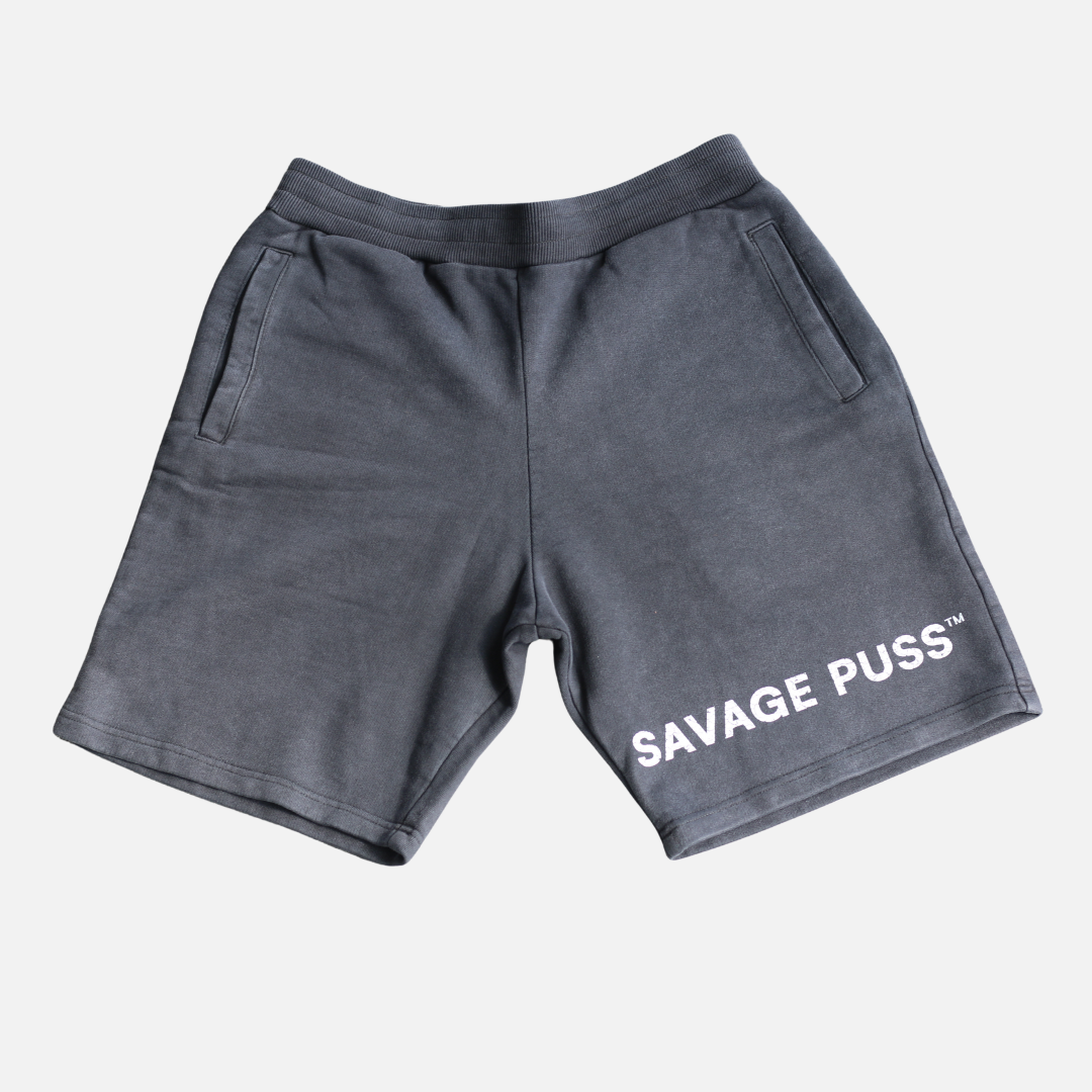 Savage Puss™ vintage black heavy shorts