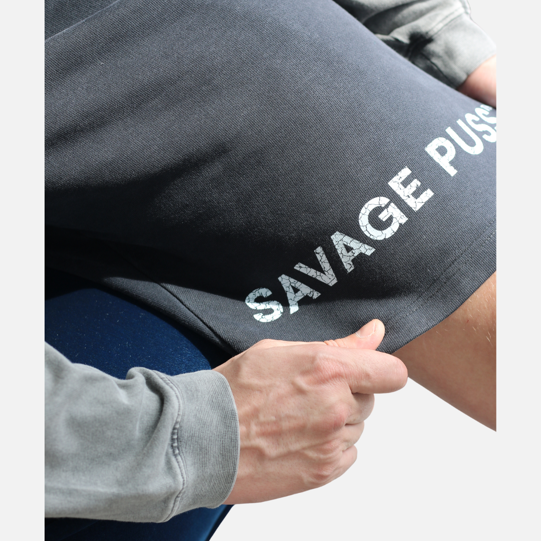 Savage Puss™ vintage black heavy shorts